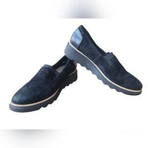 Clarks Black Suede Women's Loafers